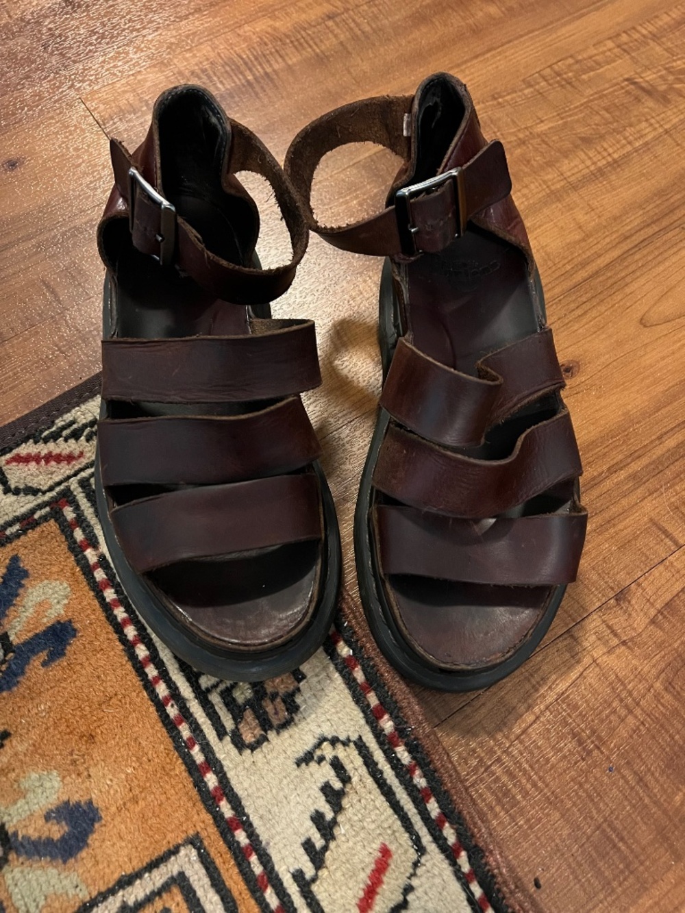 Rare Clarissa Dr. Martens Brown Leather Sandals women’s Size 7 (runs large) - Picture 4 of 11